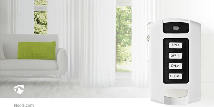 Immagine prodotto Nedis Telecomando RF a 2 canali - Bianco (Telecomando universale, Radio frequenza (RF))