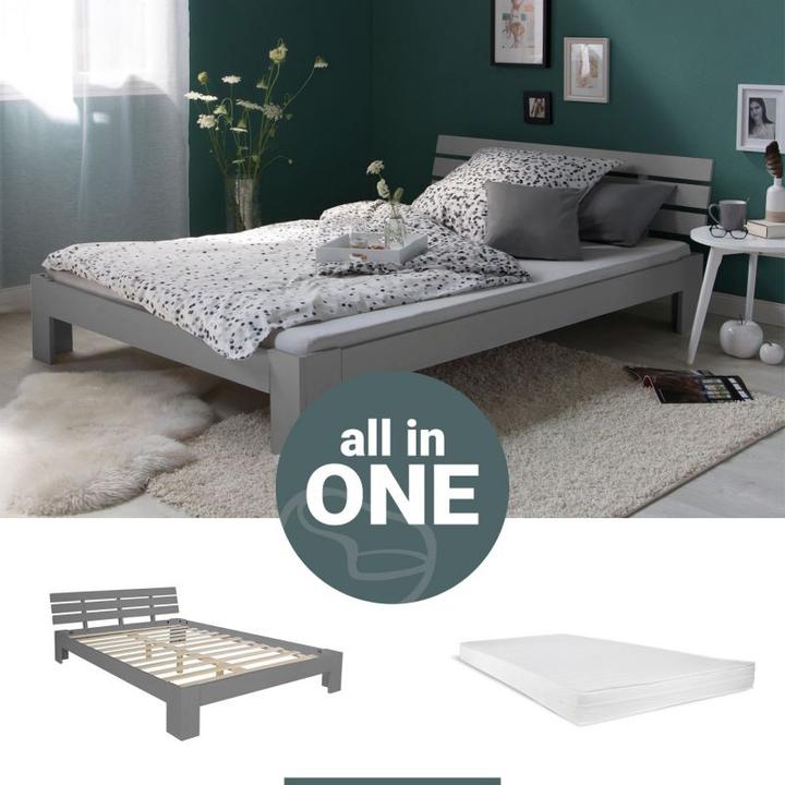 Immagine prodotto Homestyle4u Holzbett mit Matratze & Lattenrost (120 x 200 cm)