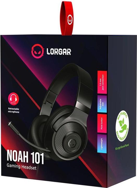 Productafbeelding Lorgar Noah 101, gamingheadset, 3,5mm minijack, zwart (Bedraad)