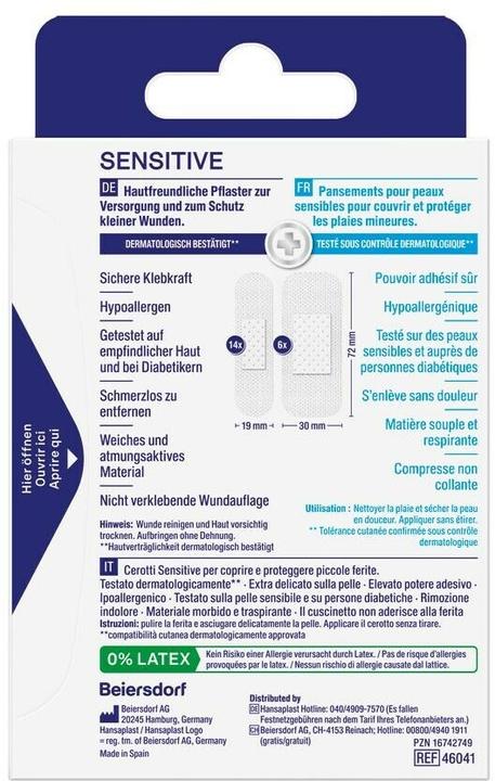 Actual product image Hansaplast Sensitive (20 x)