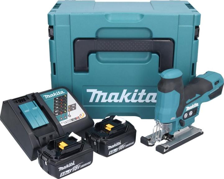 Productafbeelding Makita DJV 185 RTJ Accu-pendeldecoupeerzaag 18 V Brushless + 2x Accu 5,0 Ah + Lader + Makpac