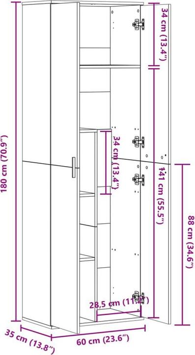 Produktbild vidaXL Highboard (60 x 35 x 180 cm)