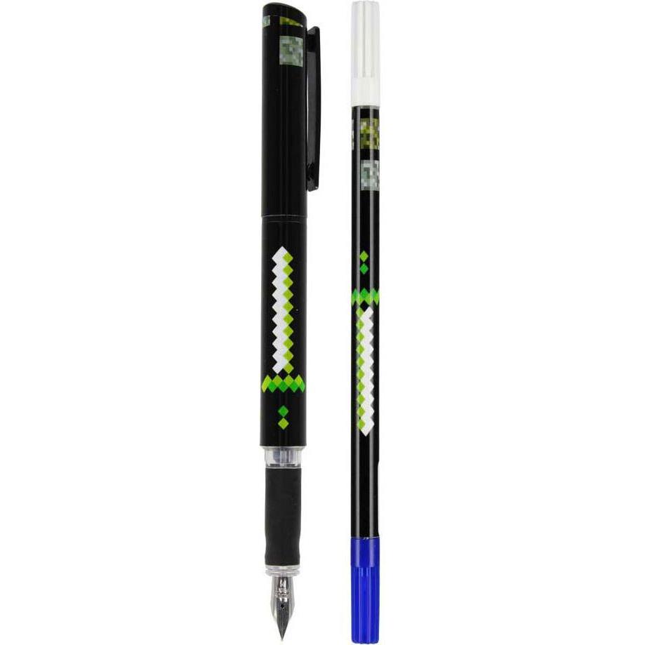 Starpak Füllfederhalter mit 2 Patronen + Pixel Game-Radiergummi (Pixelgrafiken, 1x) (47729681)