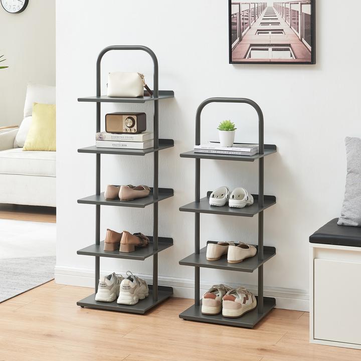 Image du produit En.Casa Schuhregal Poytya Stahl 119x34x32 cm Anthrazit