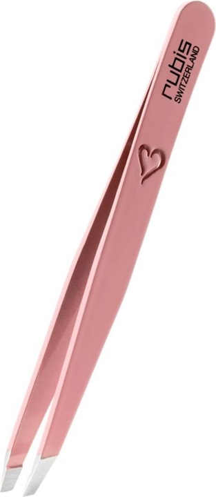 Rubis Pinzetta inclinata Inox rosa con cuore