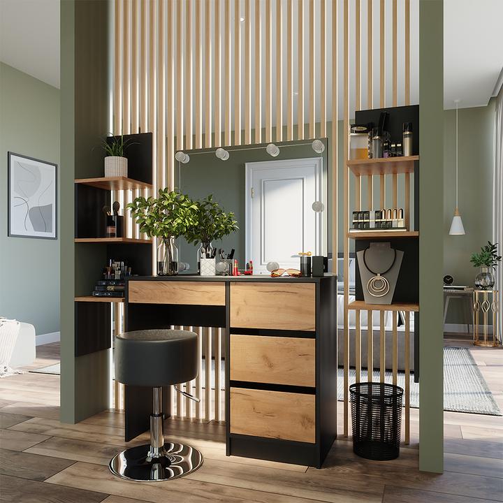 Actual product image Vicco Corner shelf Paolo, Anthracite/Gold power oak, 28 x 116.4 cm Set of 2