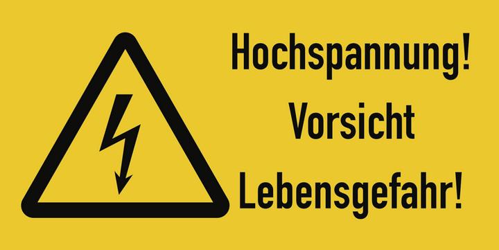 Moravia High voltage warning sign! Caution, danger to life! Plastic, 300x200 mm