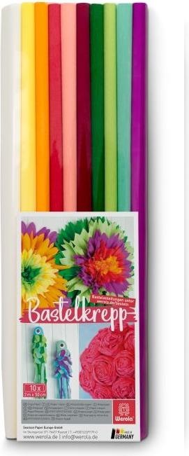 Actual product image Werola Crepe paper Trend assorted colours 31 g/sqm 10 rolls (31 g/m², 10 x)