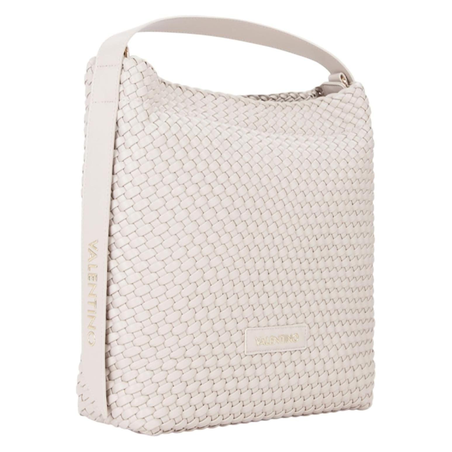 Valentino, Damen, Handtasche, Geflochtene Schultertas Mit Stilvollem Design Für Tägliche Utensilien, Beige