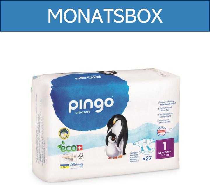 Produktbild Pingo Ökowindeln (Gr. 1, Monatsbox, 324 Stück)