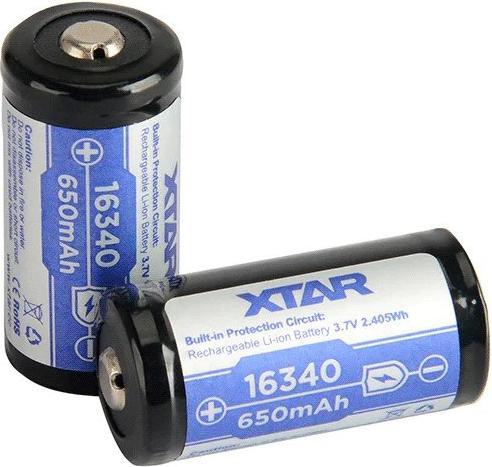 Actual product image Xtar 16340 650mAh battery with protection (650 mAh)