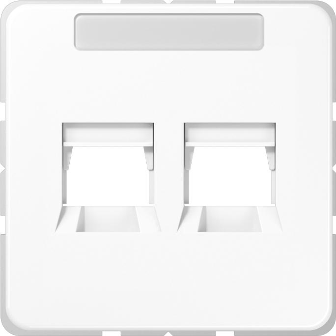 JUNG, Zubehör Schalterprogramm, Einsatz Mod-Jack 2f CD ws glz Klemmbef CD569-2ATWW