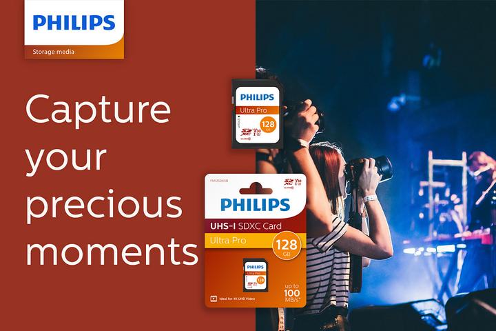Actual product image Philips SDXC Card 128GB Class 10 UHS-I U3 V30 A1 (128 GB, SDXC, U3, UHS-I)