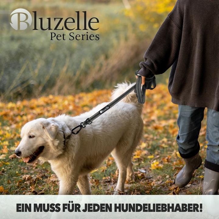 Produktbild Bluzelle 3m Hundeleine, Doppelleine Führleine mit Karabiner, Verstellbar (Spazieren)