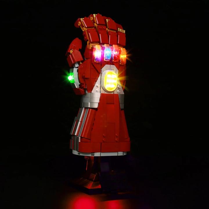 BrickBling Kit d'éclairage LED pour LEGO Avengers : Iron Man Nano Gant (76223) incl. télécommande
