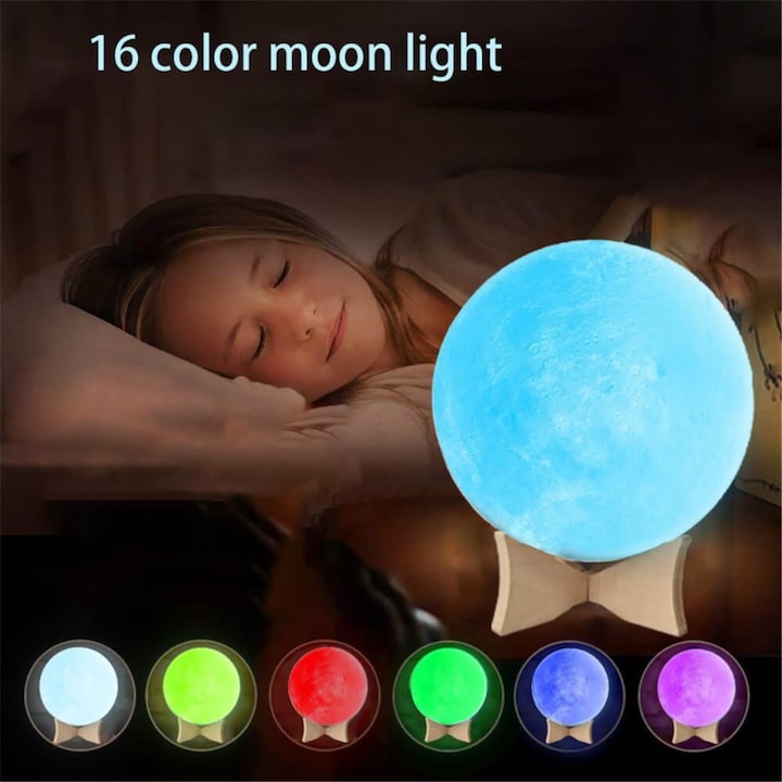 Image du produit Cover-Discount Lampe multicolore LED Lune 3D