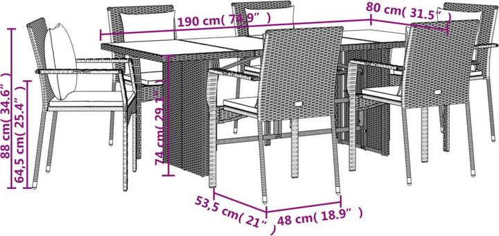 Produktbild vidaXL Garten Essgruppe