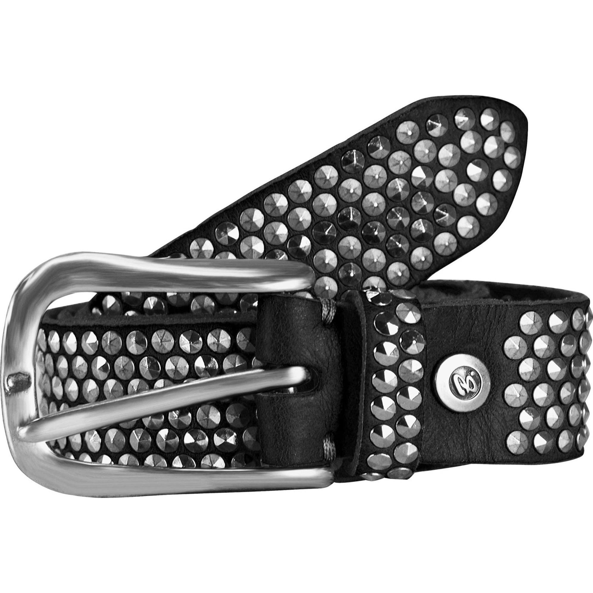 B.Belt, Damen, Gürtel, Nietengürtel Leder, Schwarz, (85)