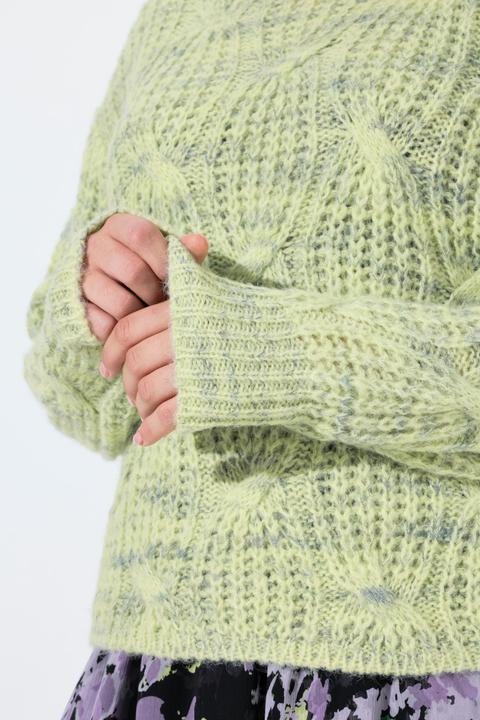 Produktbild Ulla Popken Pullover, Zopfmuster, Oversized, Rundhals, Langarm (60)