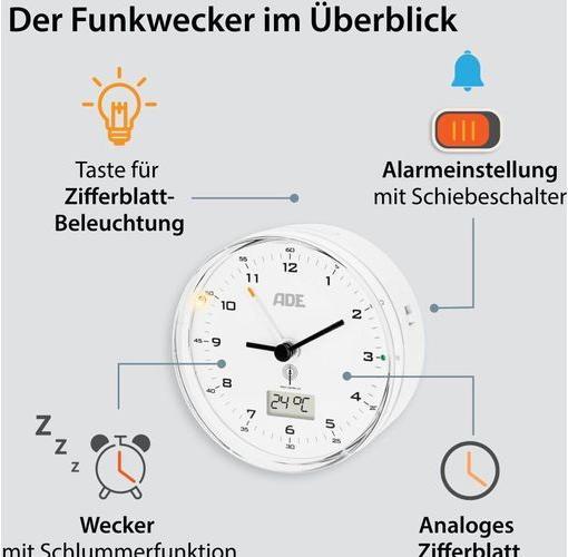 Produktbild ADE Funkwecker 8.1 x 4 cm