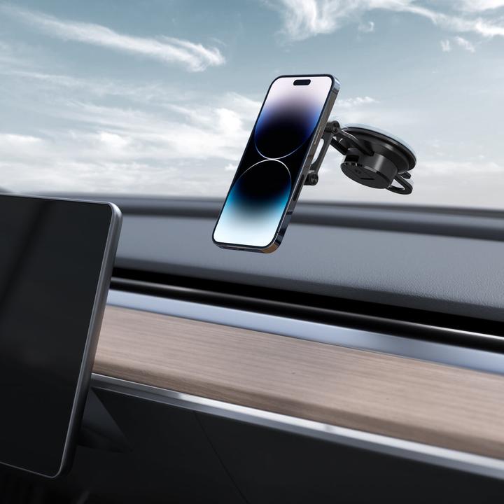 Actual product image Spigen car mount ITS35-3 Onetap Magnetic Magsafe Windshield & Dashboard Car Mount black