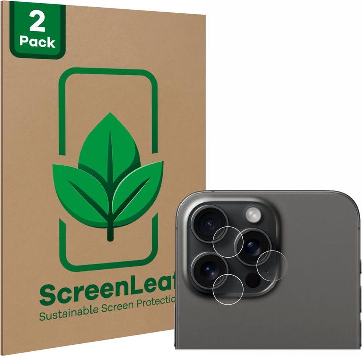 ScreenLeaf Pellicola protettiva sostenibile Pellicola protettiva dello schermo chiara trasparente (2 Pezzo/i, Apple iPhone 15 Pro Max)
