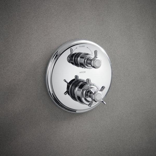 Actual product image hansgrohe AXOR MONTREUX UP thermostat with diverter valve brushed nickel