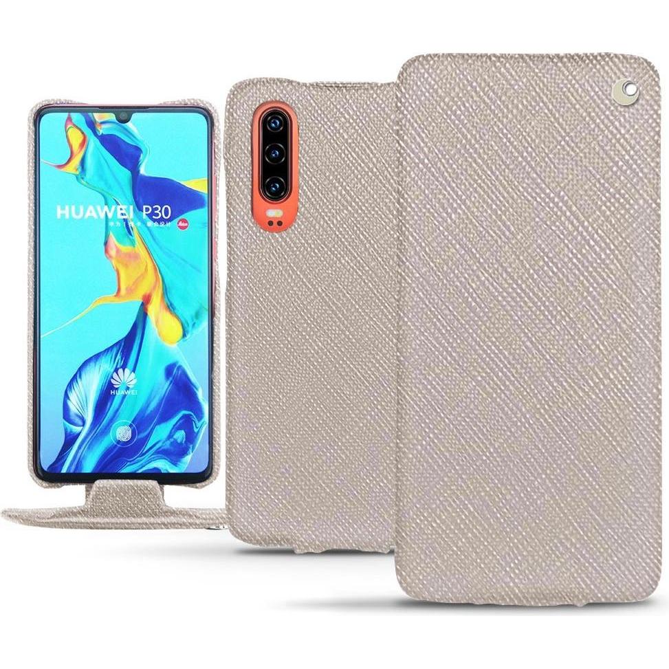 Thumbnail - Noreve Lederschutzhülle vertikal (Huawei P30), Smartphone Hülle, Beige