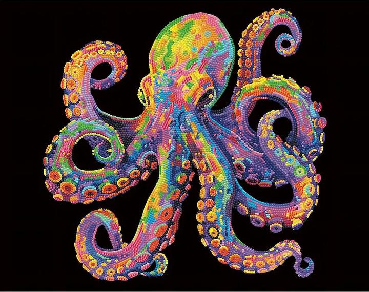Actual product image Diamond Dotz Diamond Painting Neon Oktopus