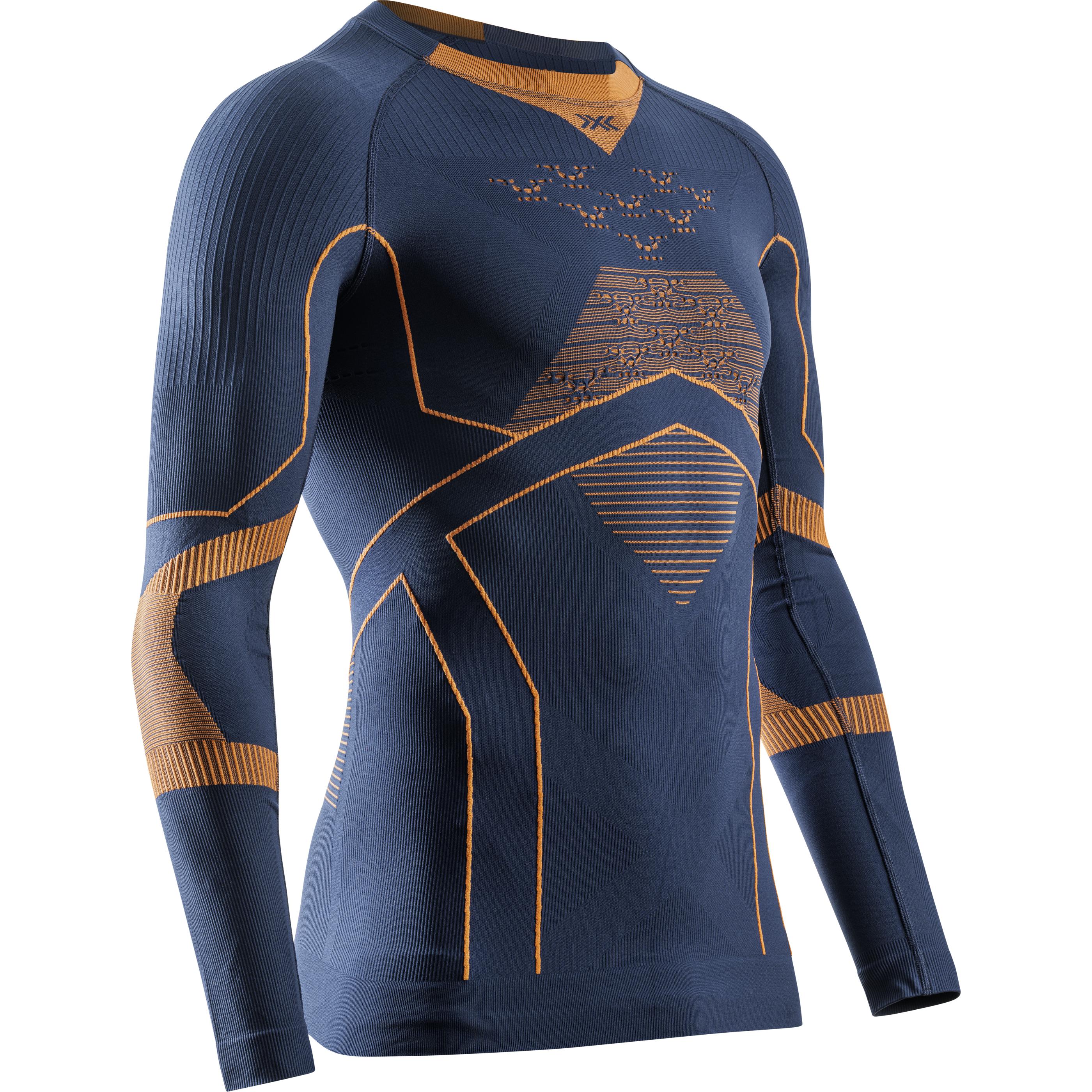 X-Bionic, Uomini, Maglia funzionale, Energy Accumulator Light Shirt Ls (M), Blu, Arancia, M
