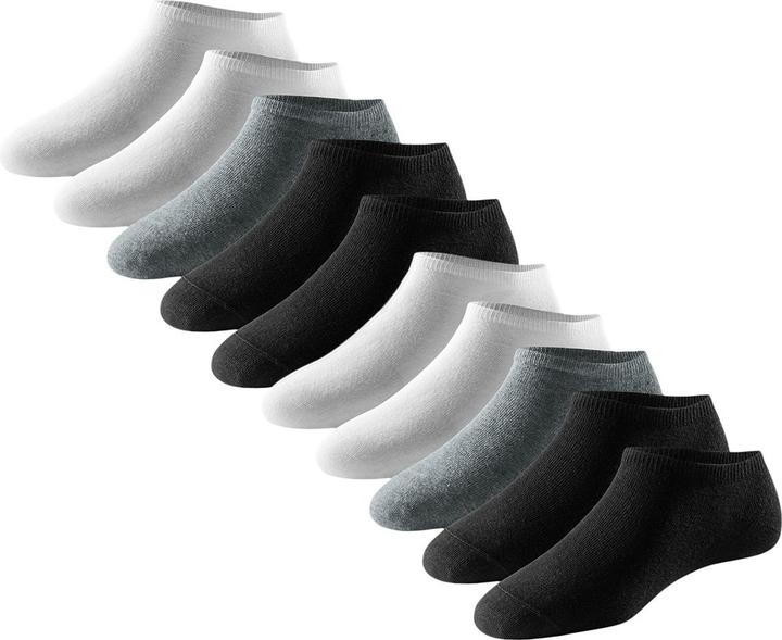Produktbild Schiesser - Bluebird - Sneaker Socken - 10er Pack (35-38 Schwarz / weiss / grau) (10er Pack, 35 - 38)