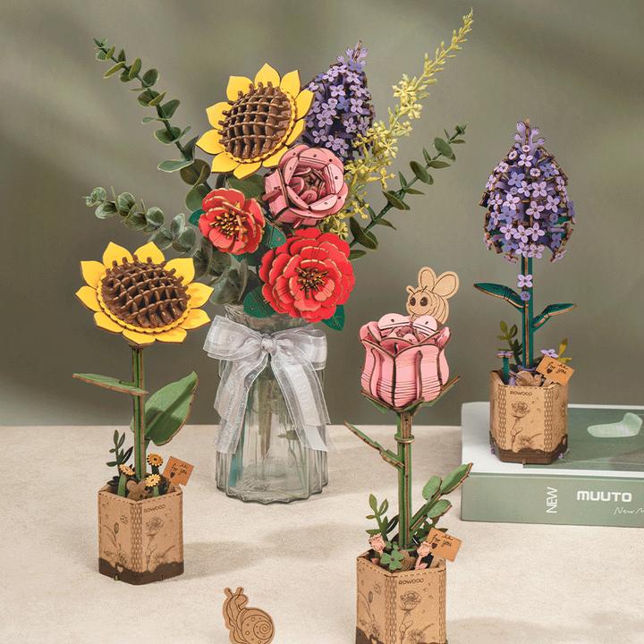 Actual product image Robotime TW042 - Red rose