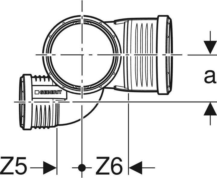 Actual product image Geberit Silent-PP Shaft bend branch 87.5° right 90mm/75mm/90mm