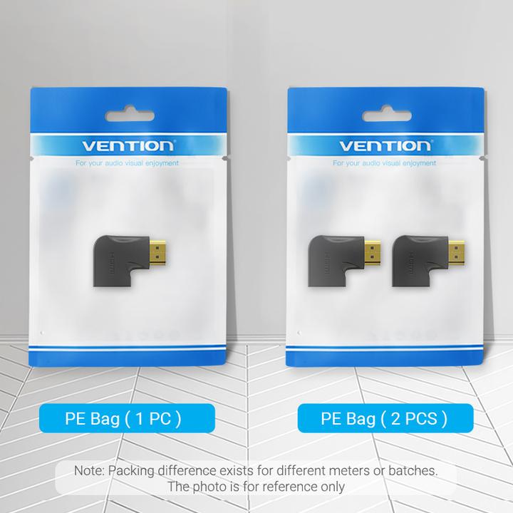 Actual product image Vention HDMI 90 Degree Male to Female Vertical Flat Adapter Black (HDMI)