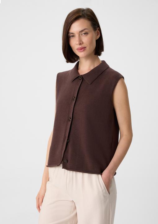 Image du produit Comma Strickjacke Strickweste aus Baumwollmix mit Umlegekragen (38)