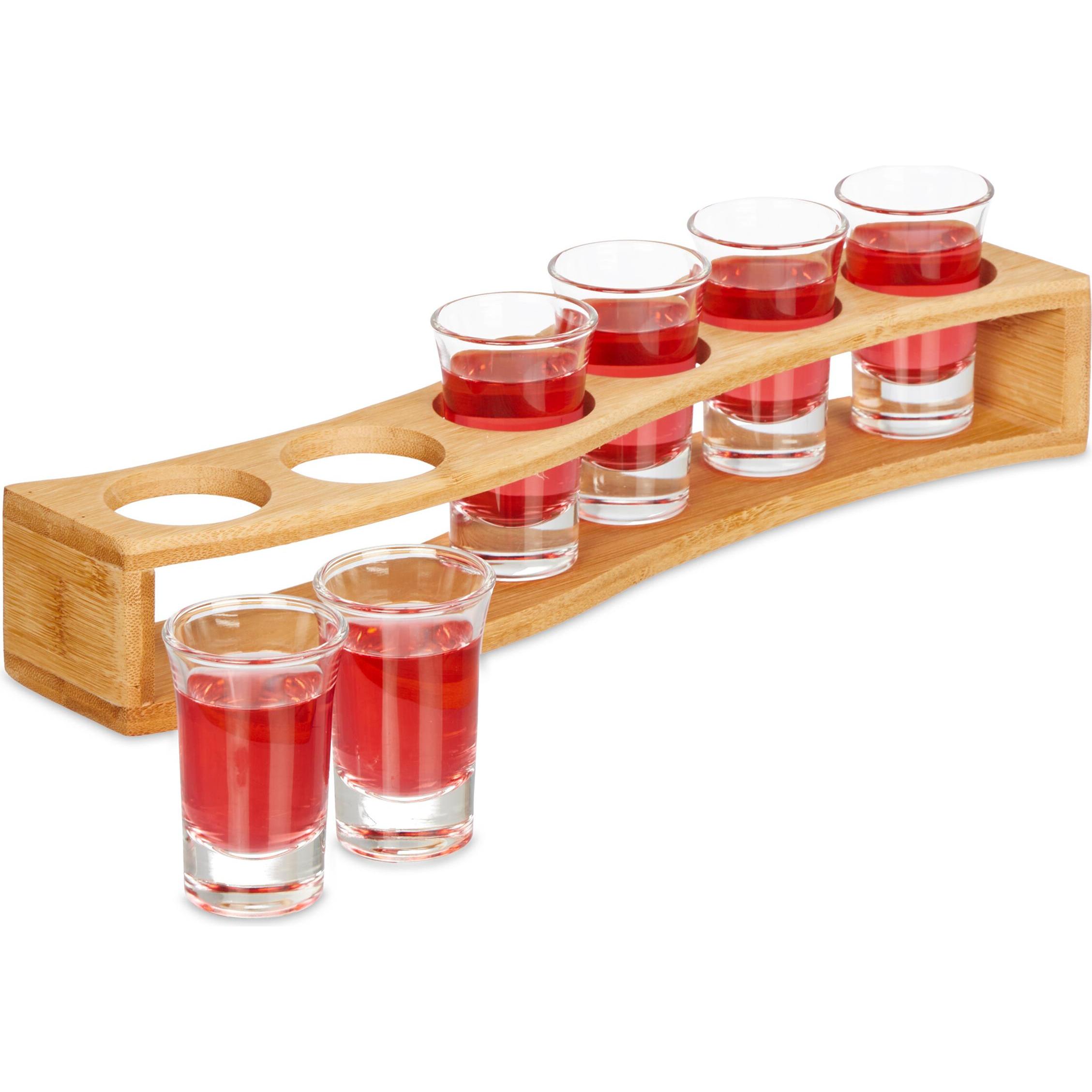 Relaxdays Schnapsbrett (1 x, Schnapsgläser + Shotgläser) (4052025433093)