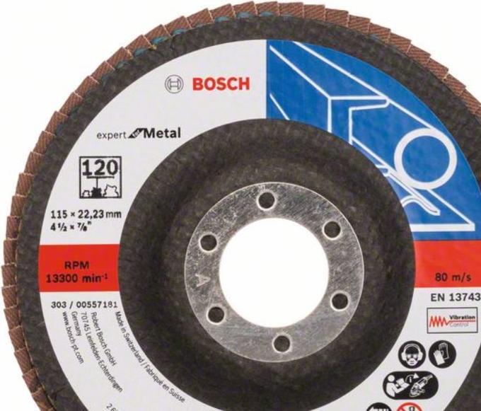 Produktbild Bosch Professional Zubehör Fächerschleifscheibe X551 Expert for Metal, gerade, 115 mm, 120