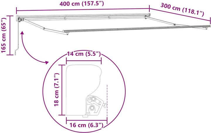 Produktbild vidaXL Einziehbare Markise (3 m)