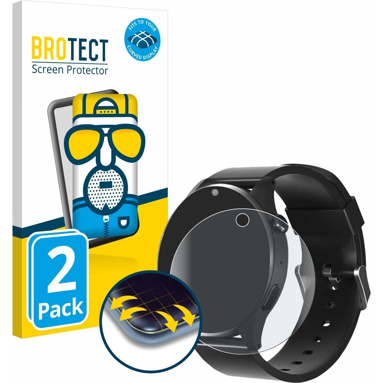 BROTECT Fullscreen Schutzfolie Displayschutz Folie Matt Entspiegelungsfolie, Smartwatch Schutzfolie, Grau