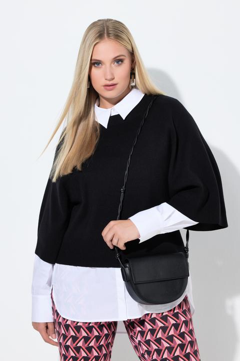 Produktbild Ulla Popken Pullover, kurz, Rundhalsausschnitt, 3/4-Arm (60)