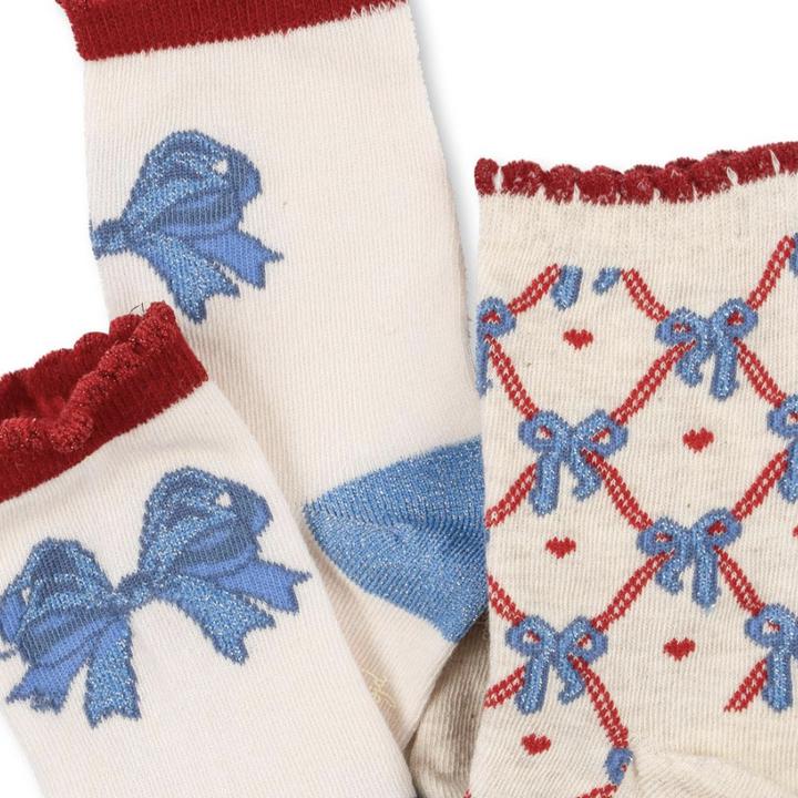 Actual product image Konges Slojd 2Pack socks Jaquard Bow Mix Glitter (pack of 2, 17 - 18)
