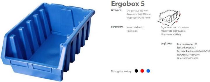 Produktbild Patrol Group ERG5CZEPG001 1 x Ergo XL Plus Sortierkisten Stapelkasten, rot, 333 x 500 x 187 mm (1 Teil)