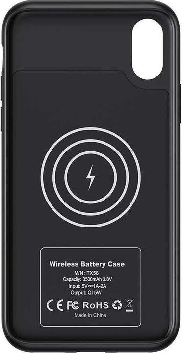 Produktbild Porodo Wireless Battery Case 3500mAh for iPhone X / Xs - Black (Apple iPhone X)