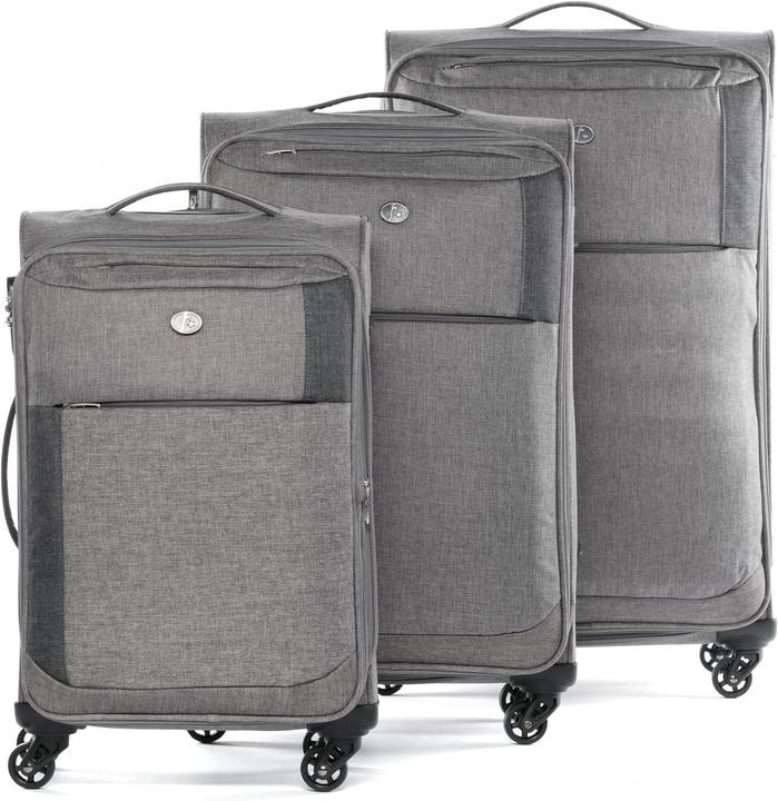 Produktbild Fergé Kofferset Weichschale 3 teilig Grau und Dunkelgrau (110 l)