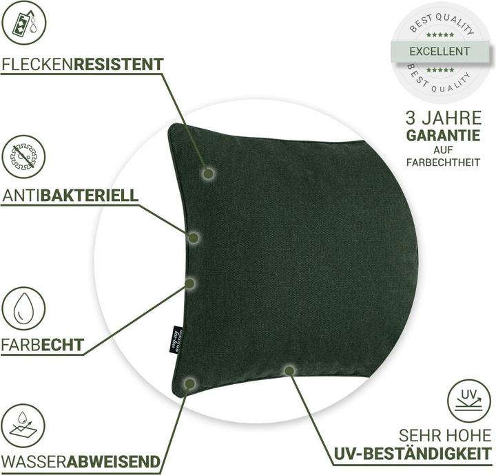 Produktbild Madison 2er-Set Deko-Kissen wasserabwesend, bequemes Outdoorkissen, grün, 50 x 50 x 10 cm (50 x 50 cm)