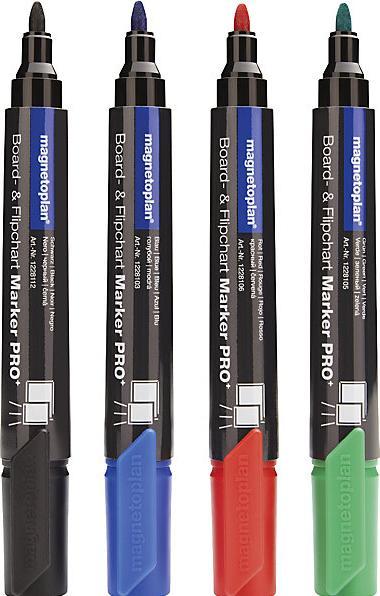 Actual product image Magnetoplan Board and flip chart markers, assorted, 6 x blue, red, green, black in each (6 x)