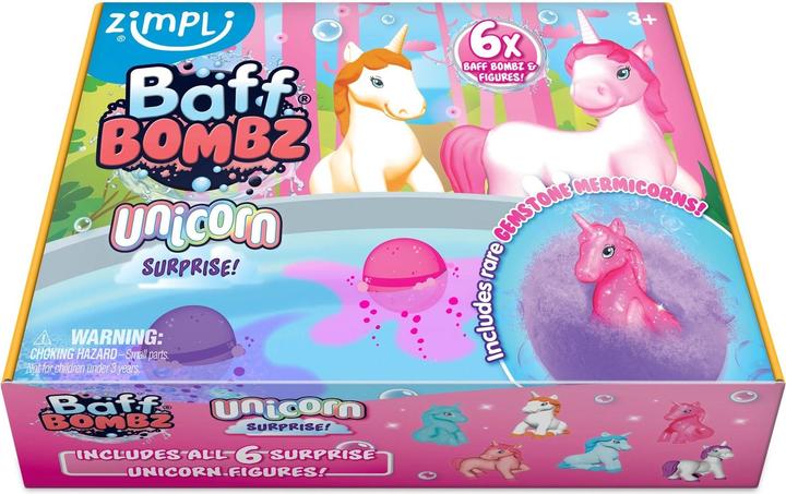 Actual product image Zimpli Kids Unicorn surprise Baff Bombz (Bath bombs)