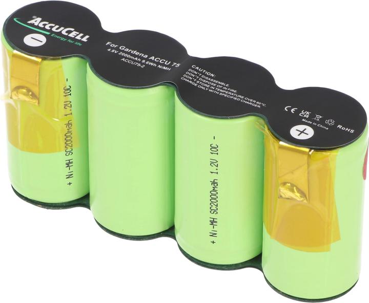 Actual product image AccuCell Akku Gardena ACCU 75, ACCU75 mit Lötfahnen (4.8 V)