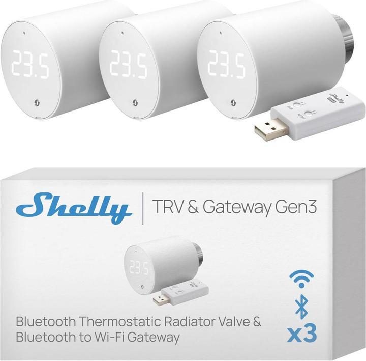 Immagine prodotto Shelly BLU TRV x3 + BLU Gateway Gen3