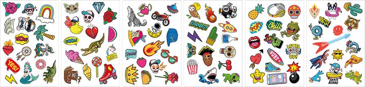 Nutritional values and ingredients Jovi Temporary Tattoos display with 24 units assorted